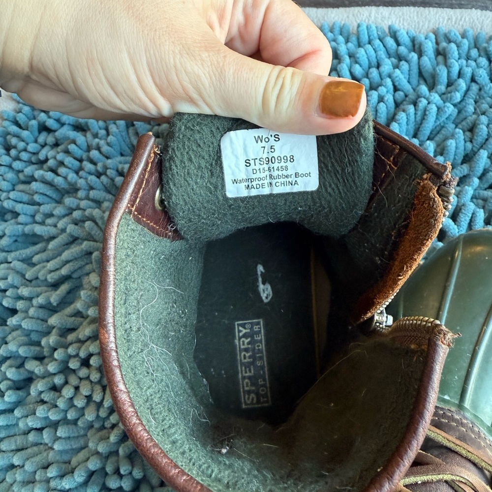 Sperry Green and Brown Water Resistant Rain Boots - Picture 4 of 4